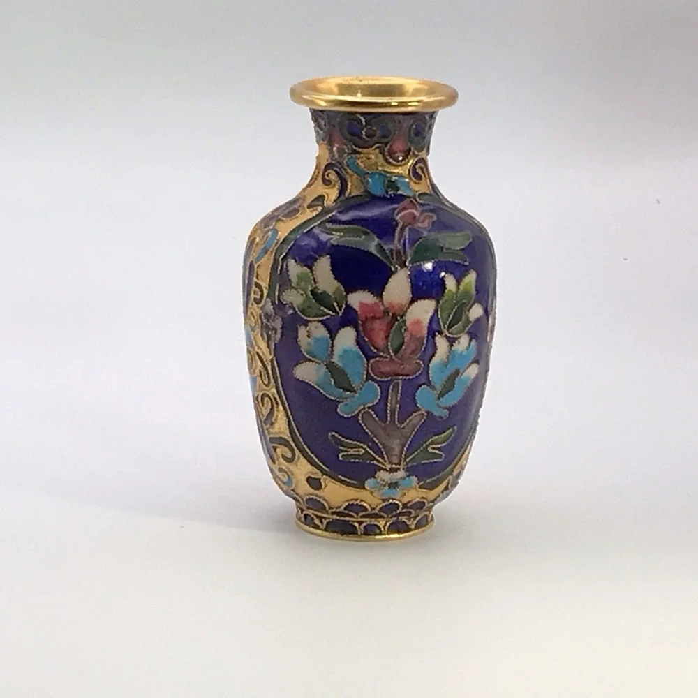 Vintage‎ Chinese Cloisonné Vase 4
